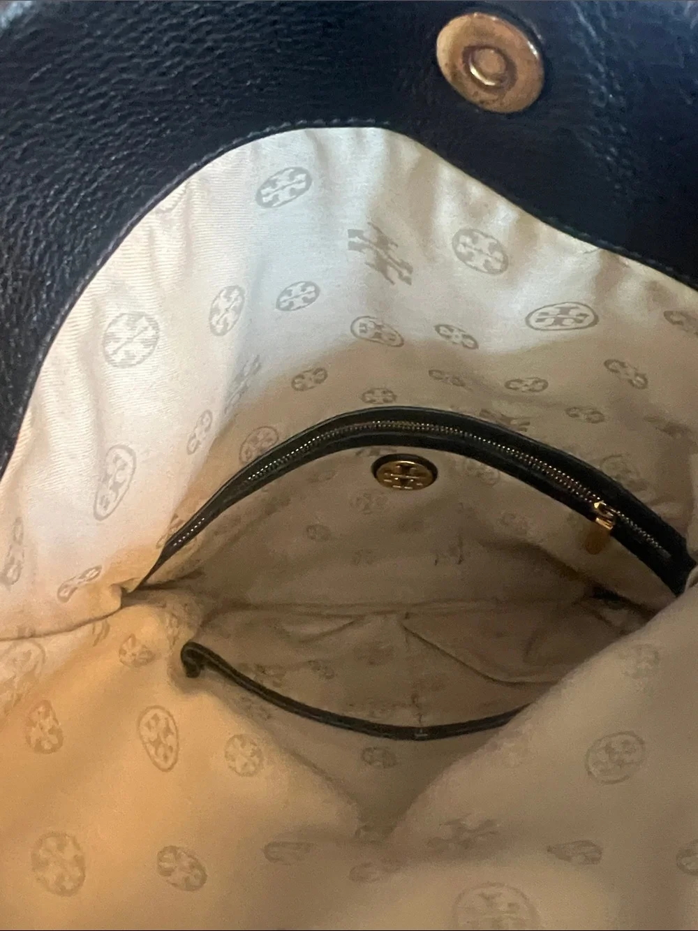 TORY BURCH with COA black crossbody/gold strap
